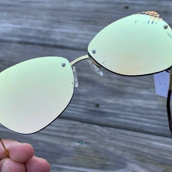 Leith Sunglasses Women Sunglasses UV Protect Gold Plated Cat Eyes Mirror Lenses - Picture 5 of 12